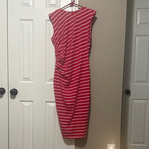 PrettyGarden Dresses & Skirts - Elegant Red and White Striped Midi Dress NWT size Large